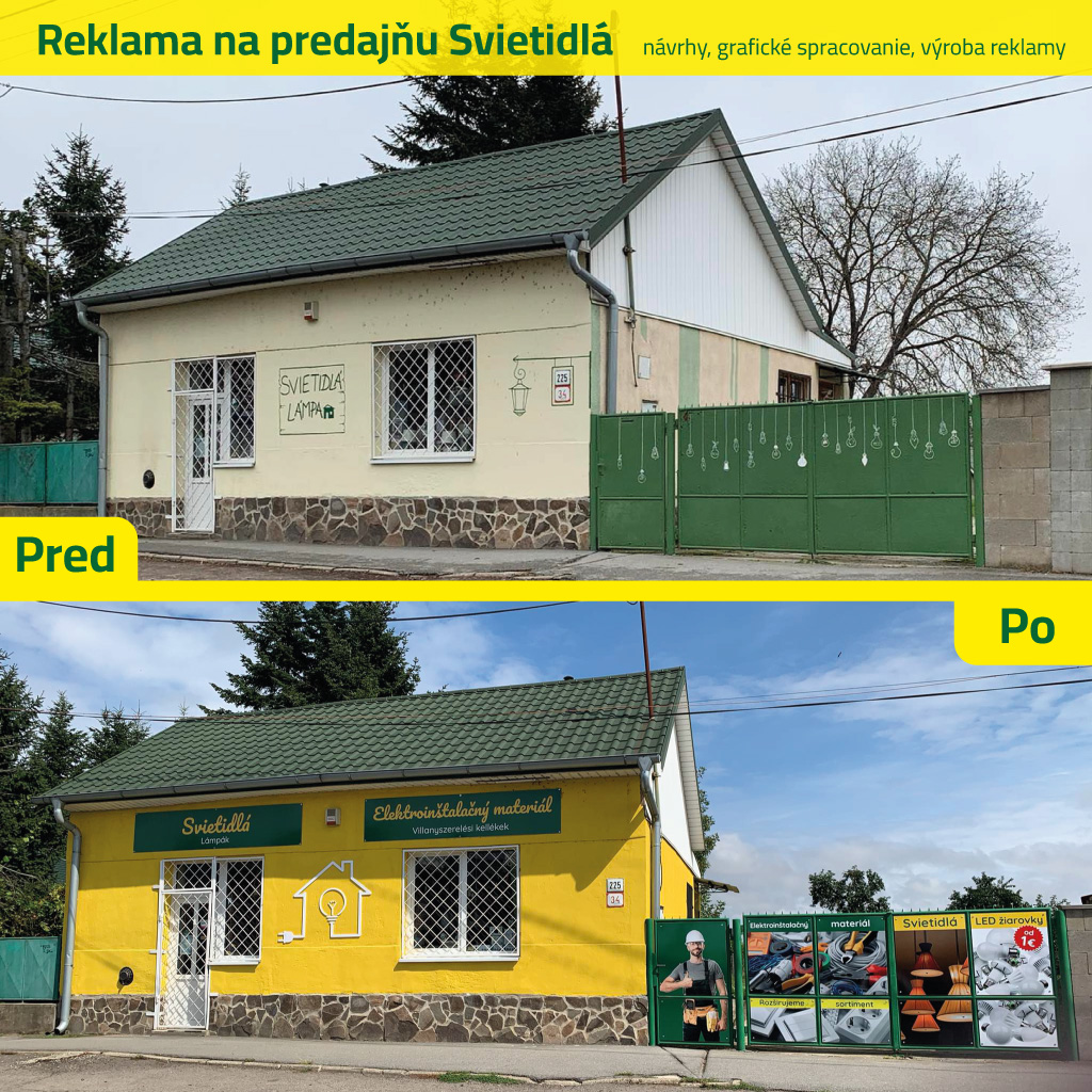 Návrh a realizácia reklamy na predajňu Svietidlá